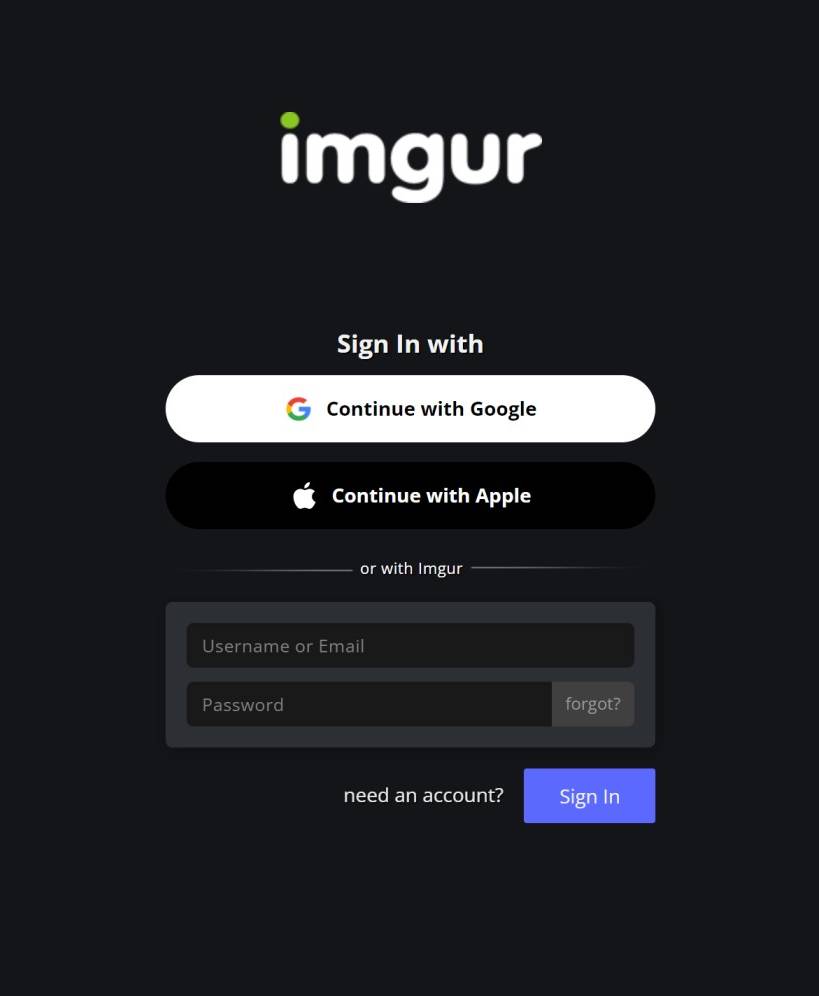 Imgur Registration Page