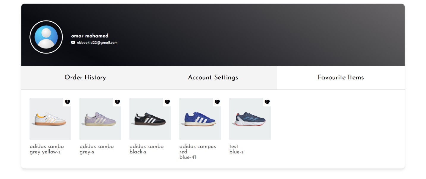 Navigation to account page